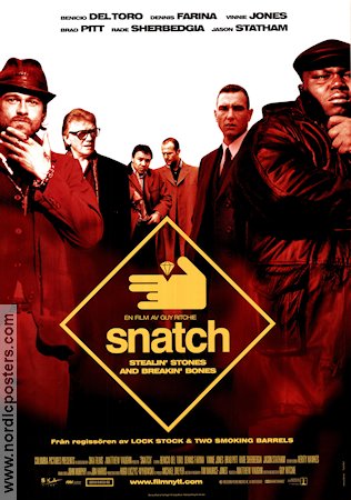 Snatch 2000 poster Jason Statham Brad Pitt Benicio Del Toro Vinnie Jones Guy Ritchie