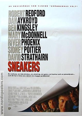 Sneakers 1992 movie poster Robert Redford Dan Aykroyd Sidney Poitier Phil Alden Robinson