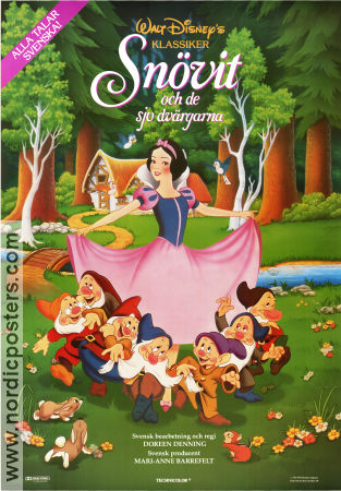 Snow White and the Seven Dwarfs 1937 movie poster Adriana Caselotti William Cottrell Animation