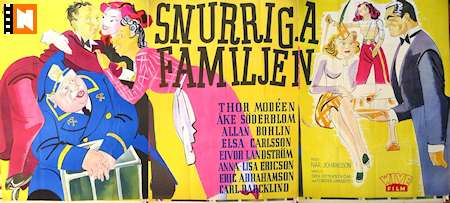 Snurriga familjen 1940 movie poster Thor Modéen Åke Söderblom Allan Bohlin Find more: Large poster