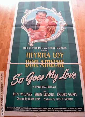 So Goes My Love 1946 movie poster Myrna Loy Don Ameche