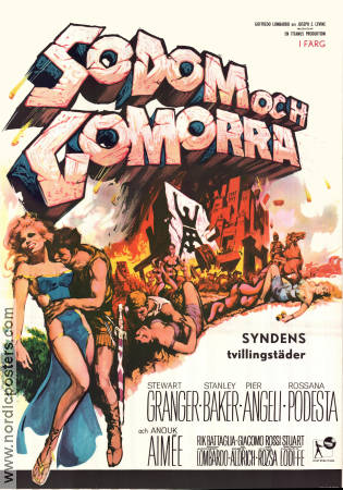 Sodom och Gomorra 1963 poster Stewart Granger Pier Angeli Robert Aldrich