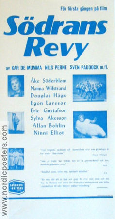 Södrans revy 1950 movie poster Åke Söderblom Naima Wifstrand Douglas Håge Sven Paddock Writer: Kar de Mumma Smoking Find more: Revy