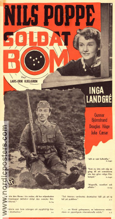 Soldat Bom 1948 movie poster Nils Poppe Inga Landgré Gunnar Björnstrand Lars-Eric Kjellgren