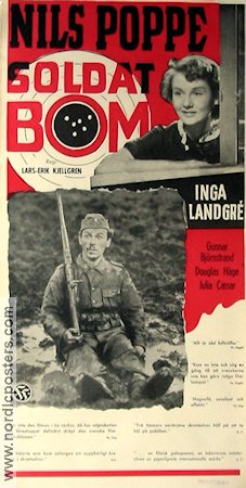 Soldat Bom 1948 movie poster Nils Poppe Inga Landgré Gunnar Björnstrand Lars-Eric Kjellgren