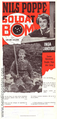 Soldat Bom 1948 movie poster Nils Poppe Inga Landgré Gunnar Björnstrand Lars-Eric Kjellgren