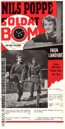 Soldat Bom 1948 movie poster Nils Poppe Inga Landgré Gunnar Björnstrand Lars-Eric Kjellgren