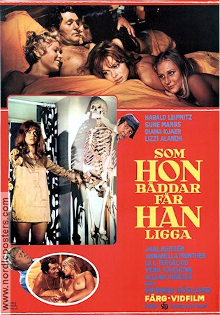 Som hon bäddar får han ligga 1970 movie poster Jarl Borssén Sune Mangs Diana Kjaer