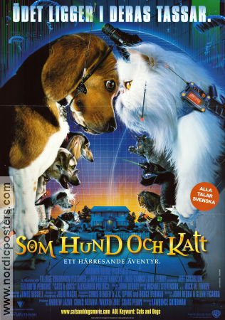 Som hund och katt 2001 poster Alec Baldwin Tobey Maguire Jeff Goldblum Lawrence Guterman Animerat Hundar Katter