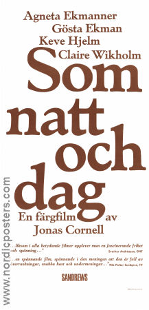 Som natt och dag 1969 movie poster Agneta Ekmanner Gösta Ekman Claire Wikholm Jonas Cornell