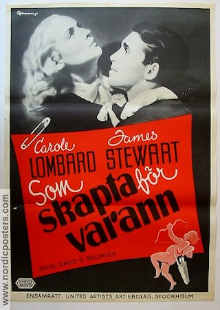 Made For Each Other 1939 movie poster Carole Lombard James Stewart Eric Rohman art