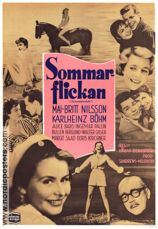 Schwedenmädel 1956 movie poster Maj-Britt Nilsson Karlheinz Böhm Alice Babs Håkan Bergström