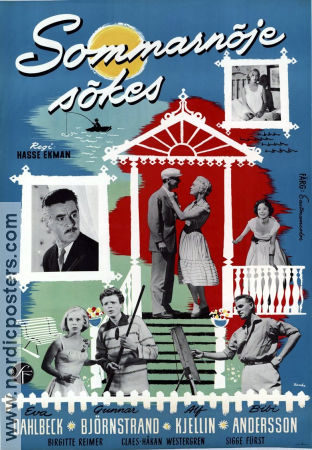 Sommarnöje sökes 1957 movie poster Eva Dahlbeck Gunnar Björnstrand Bibi Andersson Hasse Ekman