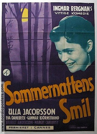 Smiles of a Summer Night 1956 movie poster Gunnar Björnstrand Ulla Jacobsson Harriet Andersson Eva Dahlbeck Ingmar Bergman