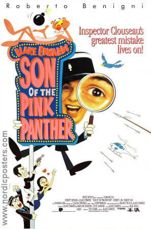 Son of the Pink Panther 1993 movie poster Roberto Benigni Herbert Lom Claudia Cardinale Blake Edwards Find more: Pink Panther