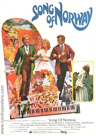 Song of Norway 1970 movie poster Christina Schollin Florence Henderson Toralv Maurstad Andrew L Stone Music: Edvard Grieg Norway Musicals