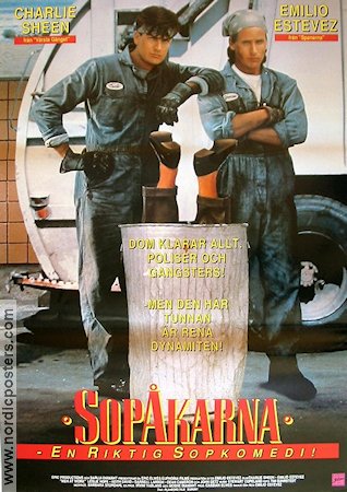 Men at Work 1990 movie poster Charlie Sheen Emilio Estevez