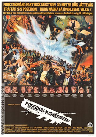 The Poseidon Adventure 1972 movie poster Gene Hackman Ernest Borgnine Shelley Winters Ronald Neame Ships and navy