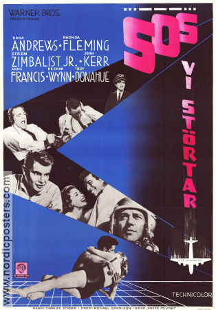 SOS vi störtar 1960 poster Dana Andrews Rhonda Fleming Efrem Zimbalist Jr Joseph Pevney Flyg