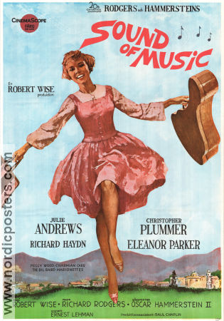 The Sound of Music 1965 movie poster Julie Andrews Christopher Plummer Eleanor Parker Robert Wise Music: Rodgers and Hammerstein Mountains Musicals