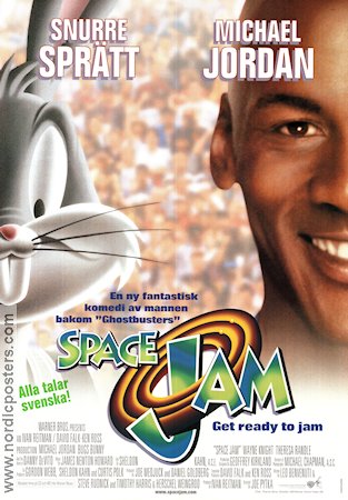 Space Jam 1996 movie poster Michael Jordan Bill Murray Wayne Knight Bugs Bunny Snurre Sprätt Joe Pytka Sports Celebrities Animation