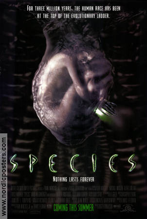 Species 1995 movie poster Natasha Henstridge Michael Madsen Ben Kingsley Forest Whitaker Roger Donaldson