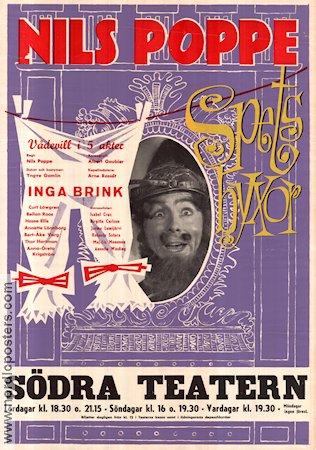 Spetsbyxor 1958 affisch Nils Poppe Inga Brink Hitta mer: Södra teatern Hitta mer: Skåne