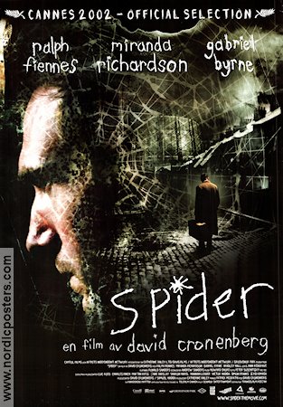 Spider 2002 movie poster Ralph Fiennes Miranda Richardson Gabriel Byrne David Cronenberg Insects and spiders