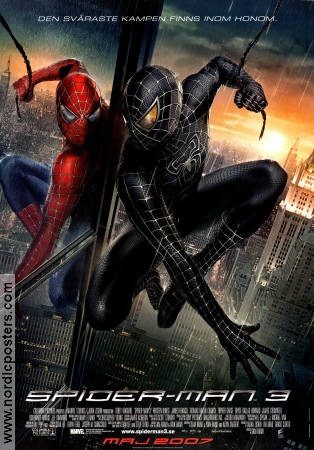 Spider-Man 3 2007 movie poster Tobey Maguire Kirsten Dunst Topher Grace Sam Raimi Find more: Marvel From comics