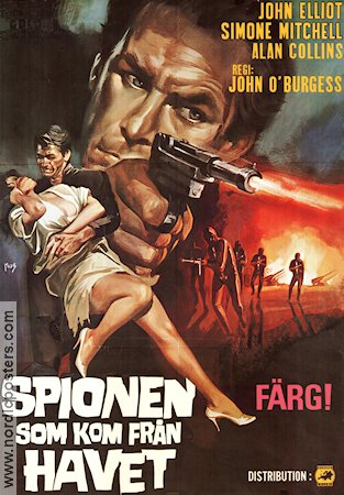La spia che viene dal mare 1967 movie poster John Elliot Simone Mitchell Guns weapons Agents