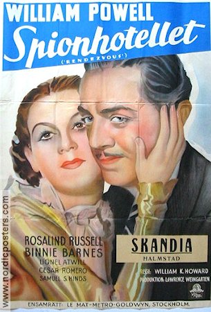 Rendezvous 1935 movie poster William Powell Rosalind Russell