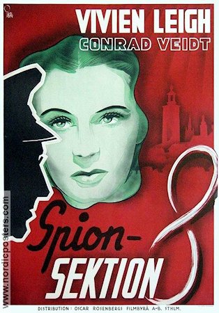 Dark Journey 1936 movie poster Vivien Leigh Conrad Veidt