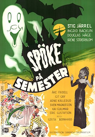 Spöke på semester 1951 poster Stig Järrel Sven Magnusson Git Gay Gösta Bernhard Resor