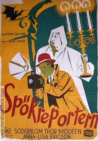 Spökreportern 1941 movie poster Åke Söderblom Thor Modéen