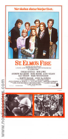 St Elmo´s Fire 1985 movie poster Demi Moore Emilio Estevez Rob Lowe Joel Schumacher School