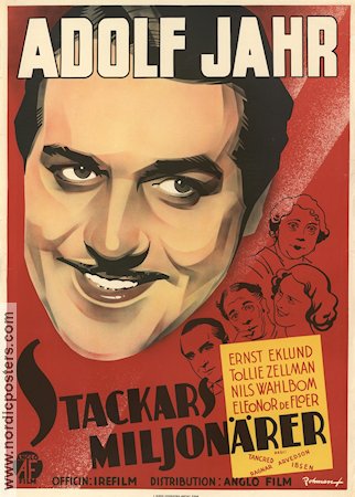 Stackars miljonärer 1936 movie poster Adolf Jahr