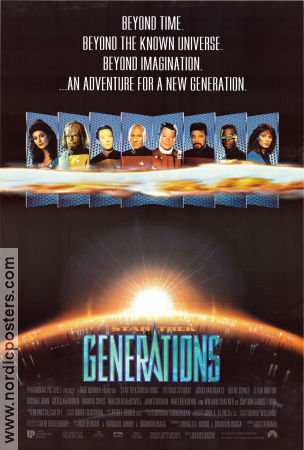 Star Trek: Generations 1994 movie poster Patrick Stewart William Shatner Malcolm McDowell David Carson Find more: Star Trek