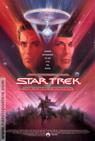 Star Trek V: the Final Frontier 1989 movie poster Leonard Nimoy DeForest Kelley William Shatner Find more: Star Trek Spaceships