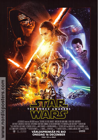 Star Wars: Episode VII The Force Awakens 2015 movie poster Harrison Ford Mark Hamill Daisy Ridley John Boyega Oscar Isaac JJ Abrams Find more: Star Wars