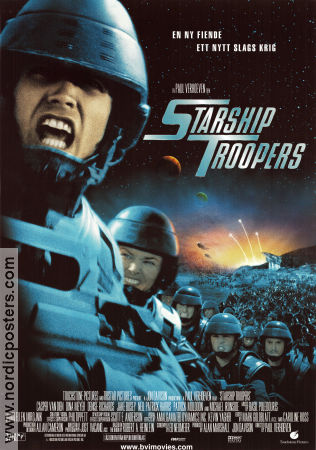 Starship Troopers 1997 movie poster Casper Van Dien Denise Richards Dina Meyer Paul Verhoeven Spaceships