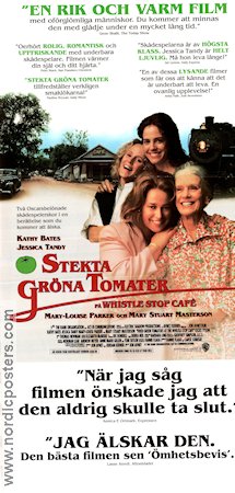 Fried Green Tomatoes 1991 movie poster Kathy Bates Jessica Tandy Mary-Louise Parker Mary Stuart Masterson Jon Avnet Food and drink