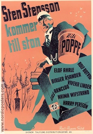 Sten Stensson kommer till stan 1945 movie poster Nils Poppe Elof Ahrle Naima Wifstrand Viveka Linder Ragnar Frisk Find more: Jitterbug Dance