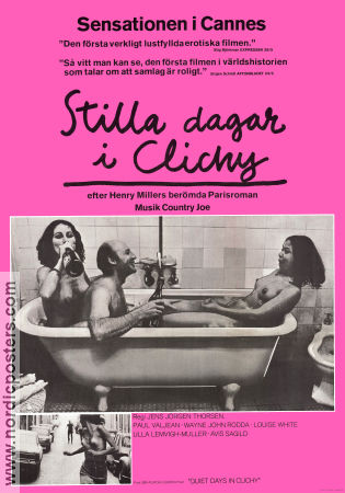 Quiet Days in Clichy 1970 movie poster Paul Valjean Wayne Rodda Ulla Koppel Henry Miller Jens Jörgen Thorsen Denmark