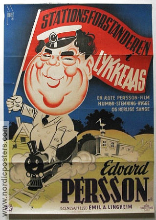 Stinsen på Lyckås 1942 movie poster Edvard Persson Barbro Kollberg Jullan Kindahl Harry Persson Emil A Lingheim Trains