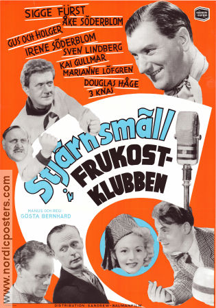 Stjärnsmäll i frukostklubben 1950 movie poster Sigge Fürst Åke Söderblom Tre Knas Gösta Bernhard