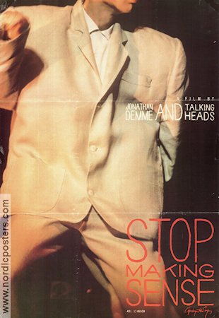 Stop Making Sense 1984 movie poster Talking Heads Jonathan Demme Rock and pop