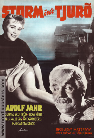 Storm över Tjurö 1954 movie poster Adolf Jahr Gunnel Broström Sigge Fürst Arne Mattsson Skärgård