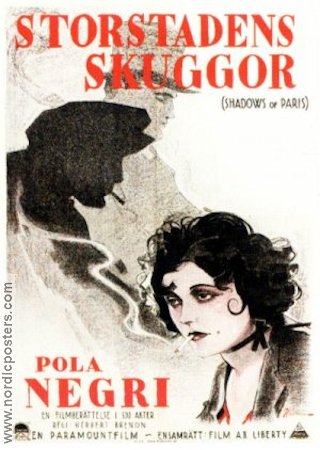 Shadows of Paris 1924 movie poster Pola Negri