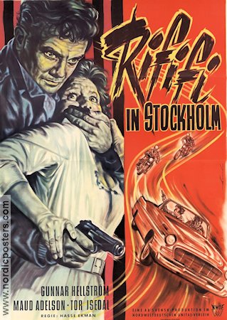 Rififi in Stockholm 1961 movie poster Gunnar Hellström Hasse Ekman