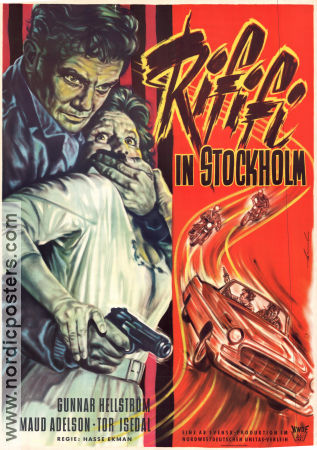 Rififi in Stockholm 1961 movie poster Gunnar Hellström Maude Adelson Tor Isedal Hasse Ekman